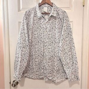 Disney Parks Official Authentic Original Button Down Shirt All Over Print Sz XXL
